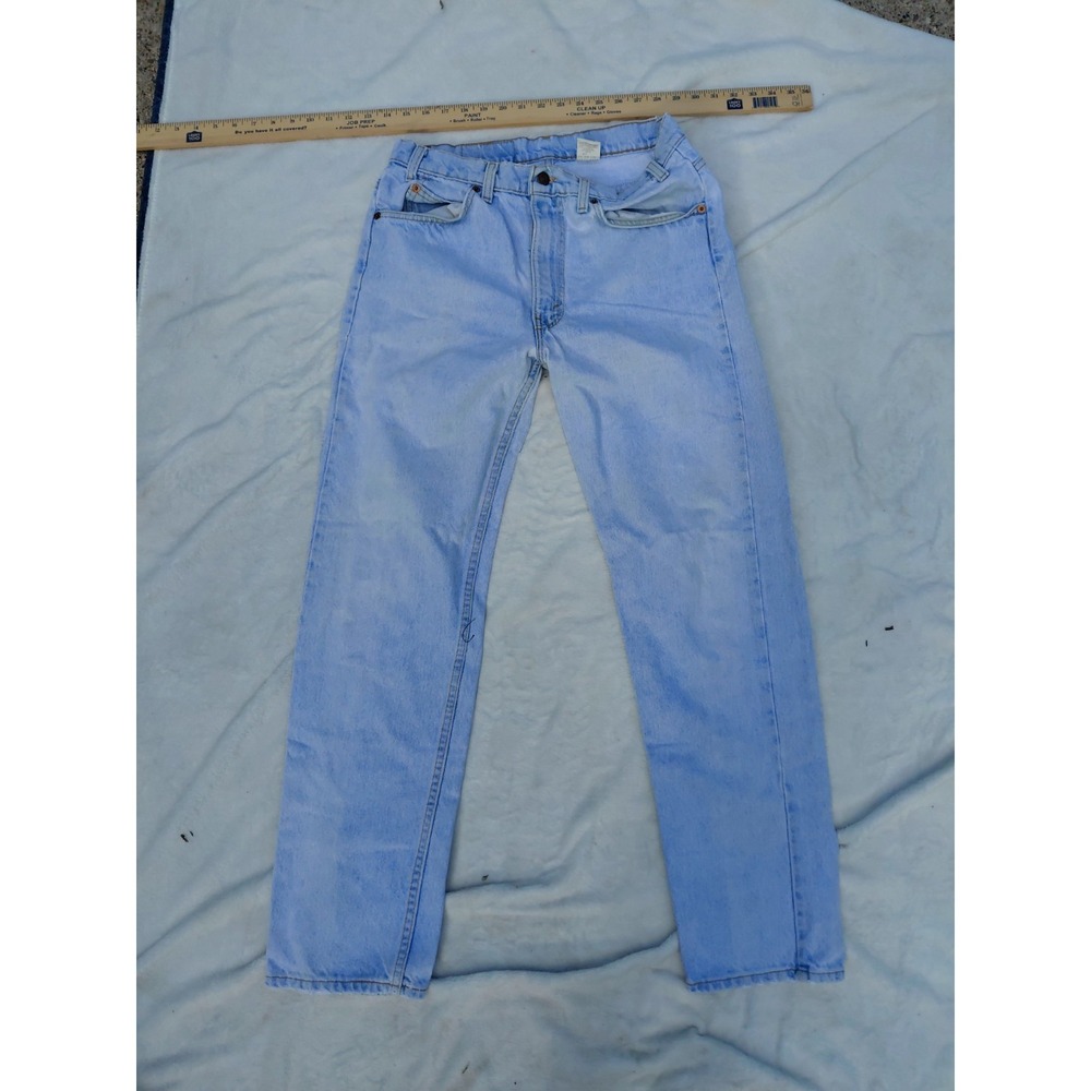 Vtg Levi's 505 Made In USA Orange Tab Jeans Mens 34×32 Light Wash Denim Straight